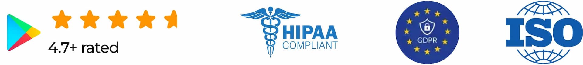 4.7 star rated | HIPAA Compliant | GDPR Compliant | ISO Certified